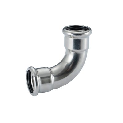 Good price Sanitair materiaal roestvrij staal persbuisbevestigingen M profiel 90 graden Elleboog online